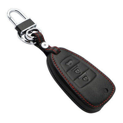 

Hua ornaments Pentium X80 key bag folding three keys black special car leather key sets modified key ring accessories
