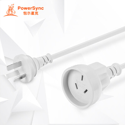 

PowerSync MPCTKH9005 home user foreign standard 3 plug male to female battery car printer rice cooker electric kettle power extension cord white 05 m