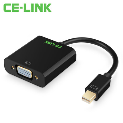 

CE-LINK 2705 Mini DP to VGA Converter Mini DisplayPort для VGA-адаптера Apple MacBook Lightning Интерфейс к ТВ-проектору Черный