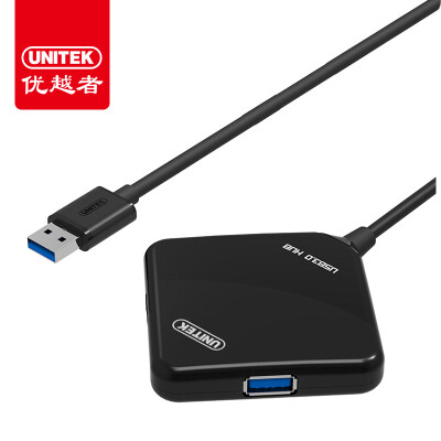 

Превосходный (UNITEK) USB3.0 Splitter Высокоскоростное расширение 4-портовый концентратор HUB 0,3 метра Ноутбук одно-четырехпортовый адаптер Черный Y-3044BK