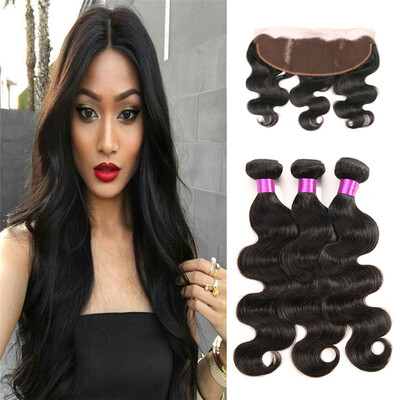 

13x4 Ear To Ear Lace Frontal Closure With Bundles 8A Brazilian Body Wave With Frontal Closure Brazilian Virgin Hair With Closure