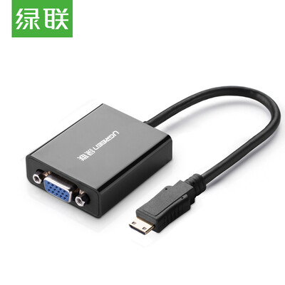 

Green UGREEN Mini HDMI to VGA Cable HD Converter with Audio Interface Mini Adapter Notebook Flat Panel Display Projector Cable Black 40270