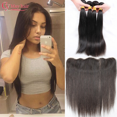 

Brazilian Virgin Hair Straight With Lace Frontal Clsoure Human Hair Extensions With Closure Tissage Bresilienne Avec Closure