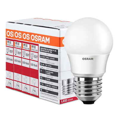 

Jingdong supermarket] OSRAM (OSRAM) LED bulb small ball bubble 3W E27 big mouth warm white yellow four only installed