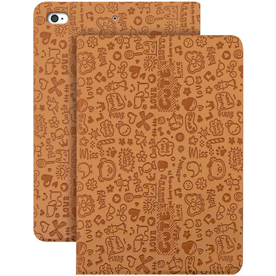 

BIAZE Apple iPad Air2 / air1 Корпус iPad5 / 6 Корпус планшетного ПК Anti-Wrestling All-Envelope Smart Sleeping Leather Case Маленькая серия ведьм PB06-Khaki