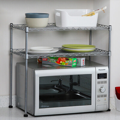 

Ou Runzhe kitchen racks 55CM two-story bamboo microwave tableware multi-purpose storage rack