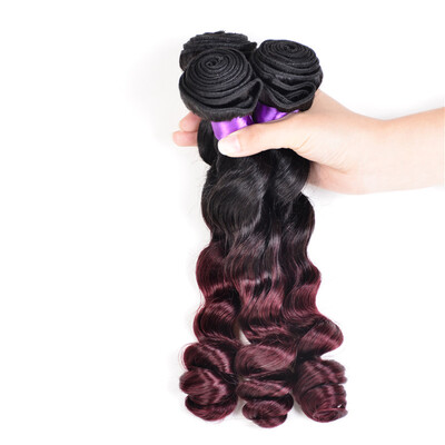 

Virgin Remy Hair Malaysian Loose Wave 5 Bundles 1b Burgundy Ombre Human Hair Top Quality Hair Bundles Two Tone Hair Extensions