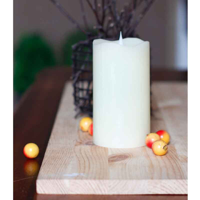 

CandleSimplux Free-Flowing 3D Fireless flame Real Wax LED Melted Round Edge Candles light With Timer Battery-Operated Red 76X12