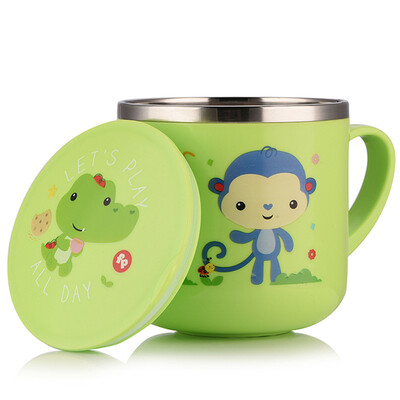 

United States Fisher Baby Infant Cup Water Cup Single Handle Training Drinking Water Cup with Cover 270ML Green