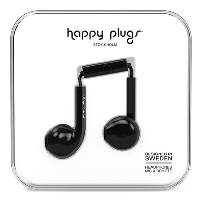 

Happy Plugs Earbud Plus Earbud In-Ear Headphones Музыкальные наушники Apple Android Phone Headphones Plus Nordic Design Швеция Светлый люкс Черный