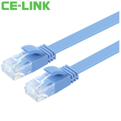 

CE-LINK 5114 flat six twisted pair 2 meters CAT6 UTP oxygen-free copper cable flat line computer jumpers Category 6 network cable blue
