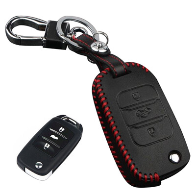 

Huarong Roewe RX5 key bag hand-stitched folding three-button red special car leather key set keychain