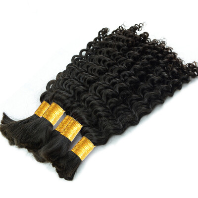 

Iueenly Hair Products Peruvian Remy Bulk Hair Deep Wave 100 Real Human Hair 3 Bundles 8-26 inch No Tangle Natural Black Color