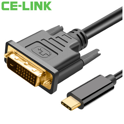 

CE-LINK USB3.1Type-C к кабелю преобразования высокой четкости DVI 3 метра USB-C к компьютеру с интерфейсом DVI с экраном проектора высокой четкости черного цвета 1651