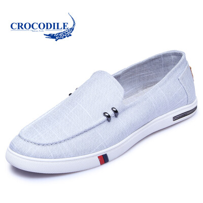 

Крокодил CROCODILE мужская повседневная обувь холст обувь педаль ленивый обувь обувь обувь дышащая низкая помощь борту обувь ноги плоские туфли B58L61385 серый 41