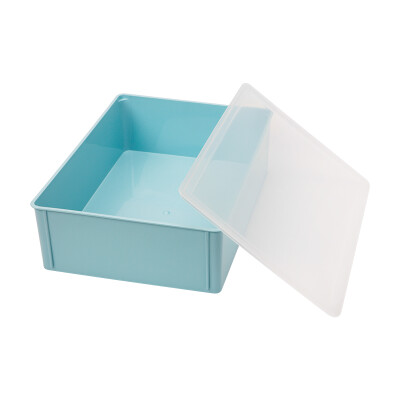 

Jiabei storage box plastic underwear socks small pieces of storage storage box with transparent cover light blue