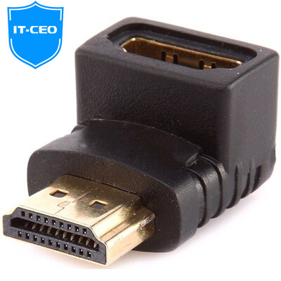 

IT-директор V7XF03 HDMI HDMI женский женский мужчина к HDMI штырем к HDMI стандартного разрешения сигнального кабеля 90 расширенный угол черный
