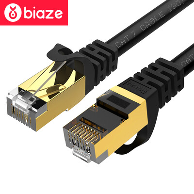 

BIAZE ultra-high speed seven cable 20 meters engineering CAT7 class pure copper gold-plated dual shield 10 Gigabit network jumper computer broadband cable WX5-black