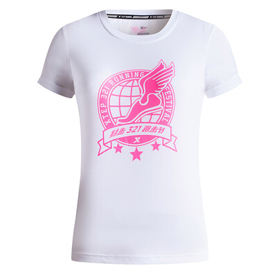 

Xtep (XTEP) легкие дышащие моды женщин спортивные с короткими рукавами блузки и удобных фитнес коротких футболок розового M +883 228 019 325