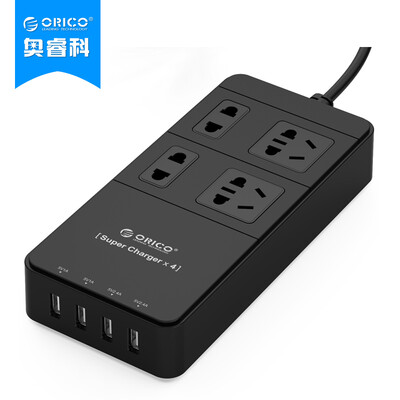 

ORICO TPC-4A4U GB 4-разрядная розетка / плагин / плагин / клеммная колодка Smart 4-портовый USB-разъем для мобильного телефона с плоской панелью 1,5 м черный