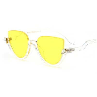 

Peekaboo cat eye sunglasses women luxury semi rimless clear sun glasses woman brand cats sonnenbrille sun shaders