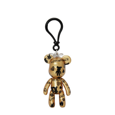 

Violent bear (POPOBE) 3-inch bear bear deduction creative cartoon characters pendant bag ornaments key pendant key chain small doll peace gold
