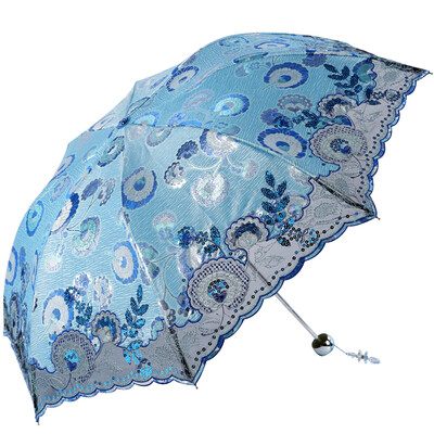 

Jingdong [супермаркет] рай зонтик сверхлегких тройной капок хороший зеленый цвет вышитые зонтики 33199E