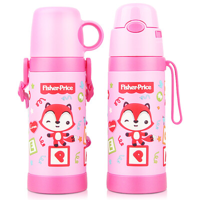 

The United States Fisher snow cups children&39s straw cups students stainless steel kettle cup four with 450ML pink