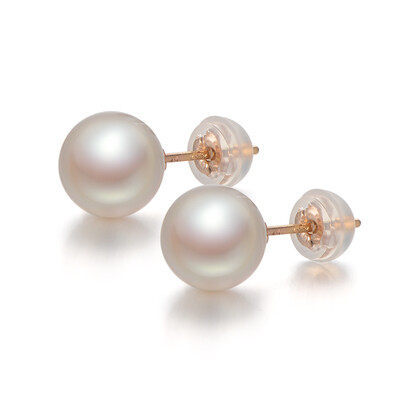 

Beijing Run pearl fiber 4-4.5mmG18K gold inlaid akoya sea pearl earrings white