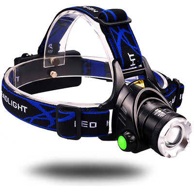 

Zoomable head flashlight hunting light Waterproof rechargeable 10W T6 LED Headlamp with 218650 lithium battery
