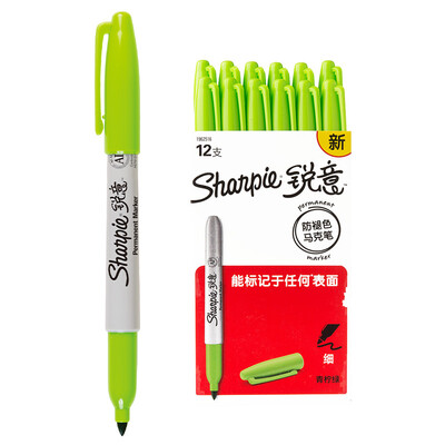 

Sharpie) anti-fading Mark pen fine green lemon green paper box (12 loaded