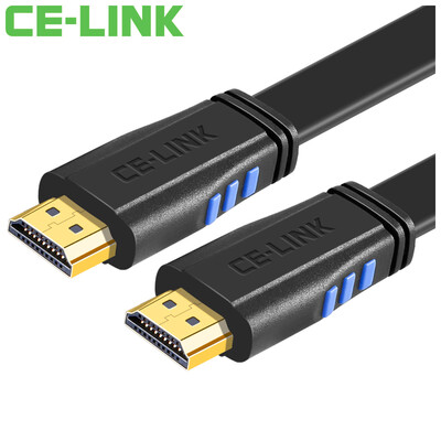

CE-LINK кабель HDMI 1,5 метра цифровая линия высокой четкости версии 2.0 плоский кабель HDMI кабель 4K * 2K поддержка 3D компьютерная телевизионная проводка проектора 24K позолоченный черный A1818