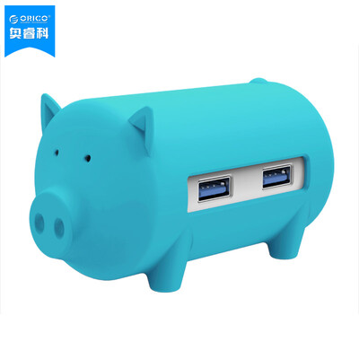 

ORICO H4018-U3 Creative Pig 3 USB30 Splitter Laptop HUB Desktop Hub SD TF Card Reader Blue