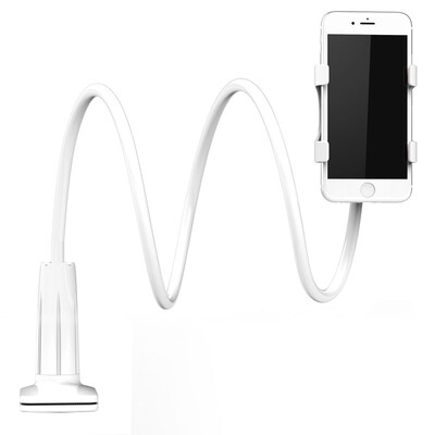 

ESCASE мобильный телефон стент металлический ленивый стенд прикроватная тумба для настольного телефона общий для Samsung / Apple / Huawei / Meizu / просо 0,8 м белый