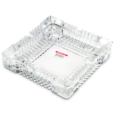 

Deli 9580 office home large glass square ashtray 180 180mm coffee table Decoration