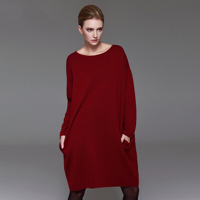 

Marc Rebecca Korean Fashion Loose Knit Dress Dark Green