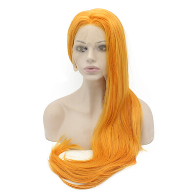 

Iwona Synthetic Hair Lace Front Long Straight Orange Wig