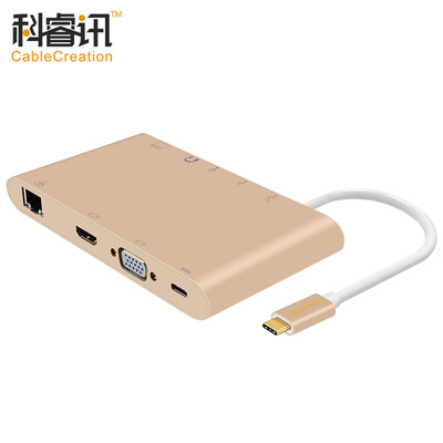 

CABLE CREATION Тип-адаптер USB-C к адаптеру HDMI / VGA / порт USB3.0-концентратор Многофункциональная док-станция Macbook CD0173