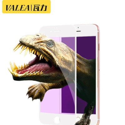 

Three-piece Wally VALEA Apple 6 6s plus tempered film iPhone6s 6plus tempered film 3D soft-edged full-screen covered anti-blue tempered white