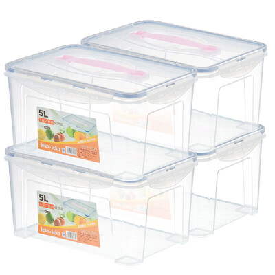 

JEKO&JEKO plastic tabletop small transparent storage box 5L 4 Pack toy storage box snack storage box portable storage box SWB-5276