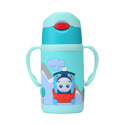 

Thomas & Friends Childs & Friends Childrens Mug Stainless Steel Vacuum Double Handle Straw Cup Insulation Cup Kettle 300ml Baixi 6319TM
