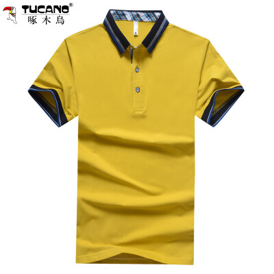

Дятел (TUCANO) Футболка мужская мода лето сплошной цвет с коротким рукавом рубашки поло лацкане мужчина 17061ZM2731 желтый M