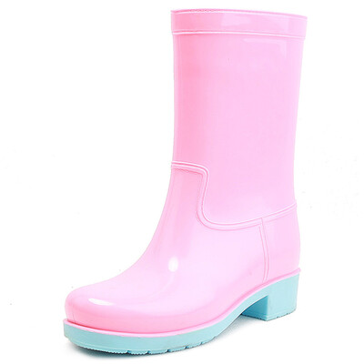 

Haitian Halteke rain boots in the tube fashion waterproof rain boots rubber shoes water shoes P001 powder blue bottom 36 yards