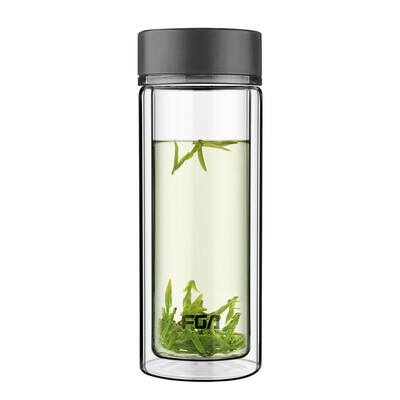 

【Jingdong Supermarket】 Fu Guang Jingrui Double Layer Glass Transparent Cap Cover Male Female General Business Water Cup Blue