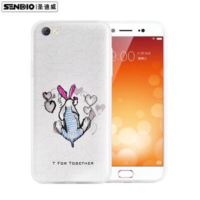 

Sanctuary (Sendio) oppo R9sPlus корпус корпуса чехол / трехмерный рельеф трехмерный рельеф TPU все включено anti-drop мягкая раковина простая маленькая свежие мужские и женские модели / небольшая серия T из кролика девушка белая