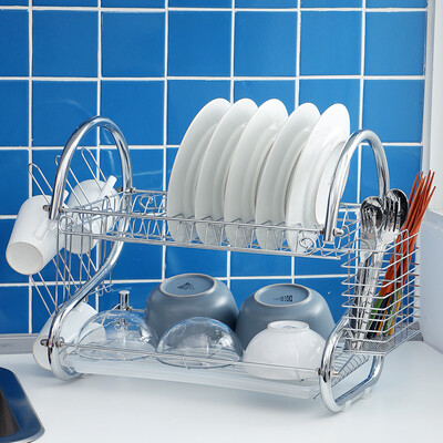 

Europe run Zhe dish rack 16-inch luxury PLUS version -type double-layer dishes storage shelves