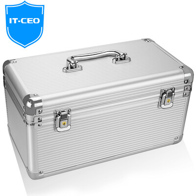 

IT-CEO 14-disk mobile hard disk protection box 2.5 / 3.5-inch general hard disk storage protection box hard disk box aluminum alloy lock X3HDD-14