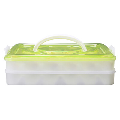 

Jingdong supermarket double gun Suncha dumpling box refrigerator dumplings care kitchen plastic storage box two multi-purpose collection box DH3012