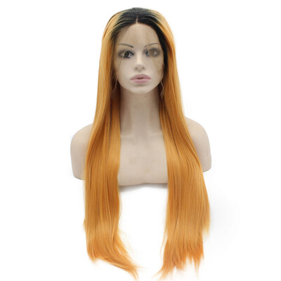 

Iwona Synthetic Hair Lace Front Long Straight Orange Ombre Wig