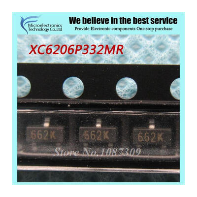 

50pcs free shipping XC6206P332MR 662K XC6206 3.3V/0.5A Positive Fixed LDO Voltage Regulator SOT-23 new original